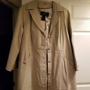 Full length leather coat